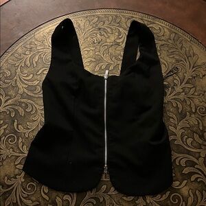 Elegant Black Zippered Women's Top